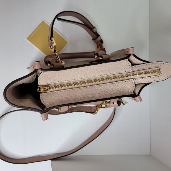 Michael Kors Kris Small Color-Block Pebbled Leather Satchel. - Picture 7 of 16